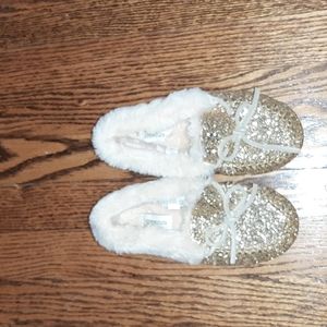 crewcuts gold slippers. Girls size 2